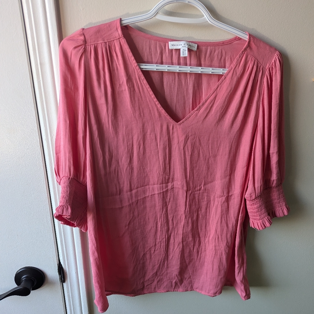 Maison d' Amelie Women's V-Neck Blouse